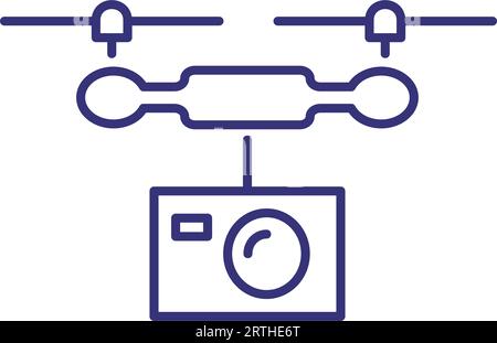 Icône de ligne de drone Illustration de Vecteur