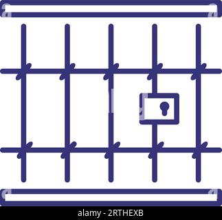 Icône de ligne de prison Illustration de Vecteur
