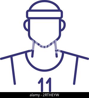 Icône de ligne de joueur de basket-ball Illustration de Vecteur