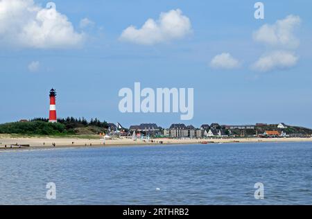 Phare de Hoernum sur l'île de Sylt en mer du Nord Banque D'Images