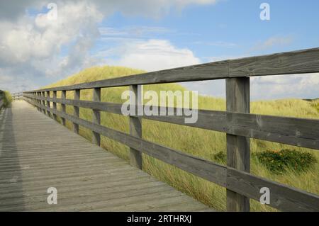 Accès à la plage au-dessus des dunes Banque D'Images