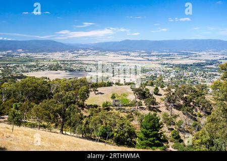 La vue sur Yarra Glen sur un été chaud # 39, s jour à Victoria, Australie, Océanie Banque D'Images