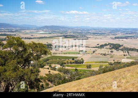 La vue sur Yarra Glen par un chaud été # 39, jour de s à Victoria, Australie Banque D'Images