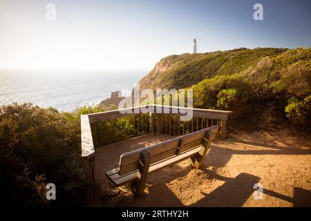 Cape Schanck phare au coucher du soleil en Mornington Peninsula, Victoria, Australie Banque D'Images