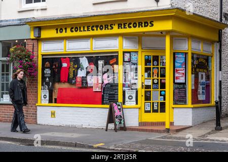 101 Collectors Records, magasin de disques à Farnham, Surrey, Angleterre, Royaume-Uni Banque D'Images