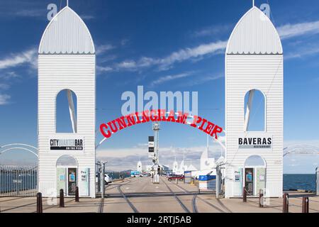 Le célèbre monument de Cunningham Pier à Geelong, Victoria, Australie Banque D'Images