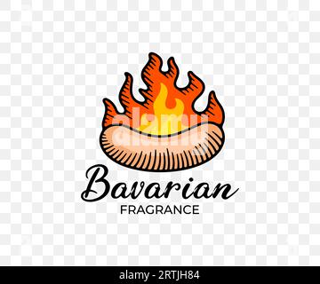 Saucisse, frankfurter, Weenie, feu et grill, design graphique coloré. Nourriture, repas, viande, bratwurst, manger et manger, conception vectorielle et illustration Illustration de Vecteur