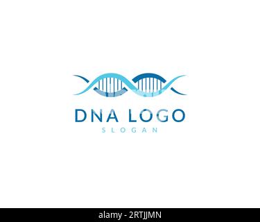 Modèle de vecteur de conception de logo ADN. Concept de conception de logo de science et de technologie. Vecteur de logo d'icône d'ADN humain et modifiable Illustration de Vecteur
