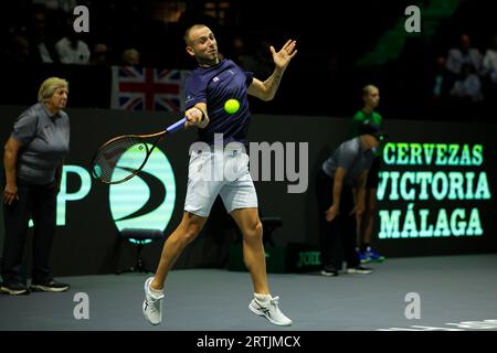 Manchester, Royaume-Uni. 13 septembre 2023. Daniel Evans (GBR) en action lors du match de coupe Davis Grande-Bretagne vs Australie à Manchester AO Arena, Manchester, Royaume-Uni, le 13 septembre 2023 (photo de Conor Molloy/News Images) à Manchester, Royaume-Uni le 9/13/2023. (Photo de Conor Molloy/News Images/Sipa USA) crédit : SIPA USA/Alamy Live News Banque D'Images