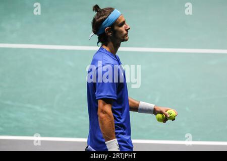 Bologne, Italie. 13 septembre 2023. Lorenzo Musetti équipe Italia coupe Davis lors de la coupe Davis 2023 - Canada vs Italie, match international de tennis à Bologne, Italie, septembre 13 2023 Credit : Independent photo Agency/Alamy Live News Banque D'Images