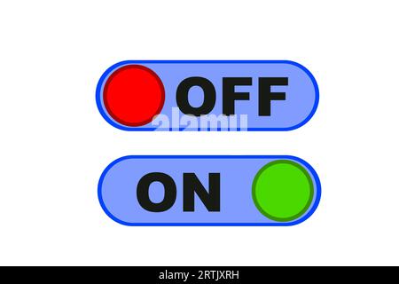 On OFF interrupteur à bascule Vector. Icône actif et Inactif. Boutons de curseur boutons de commutateur de conception de matériau Set.Switch off, allumez Illustration de Vecteur