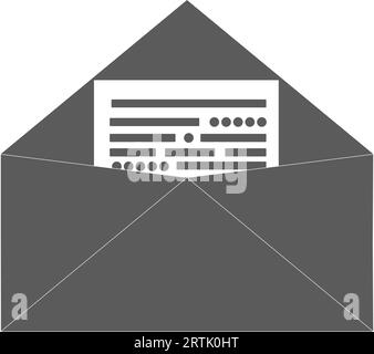 Icône enveloppe ouverte. Ligne sms de l'icône de réception d'e-mails. Message texte icône Chat bulle vocale avec des lignes de texte. Icône de commentaire et symbole de conversation. Illustration de Vecteur