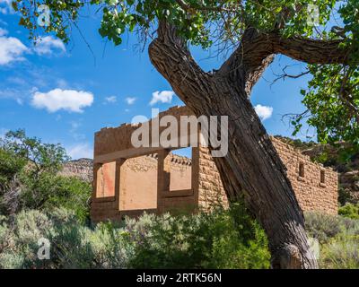 Magasin de l'entreprise, ville fantôme de Sego, Sego Canyon, Utah. Banque D'Images