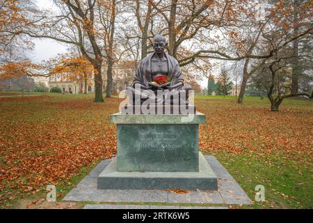 Statue du Mahatma Gandhi - Genève, Suisse Banque D'Images