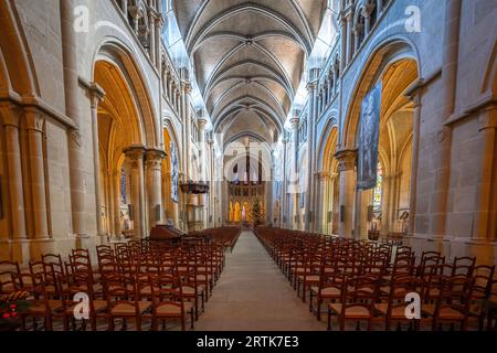 Intérieur de la cathédrale de Lausanne - Lausanne, Suisse Banque D'Images