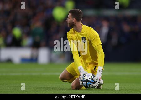 Angus Gunn écossais lors du 150e anniversaire du match du patrimoine entre l'Écosse et l'Angleterre à Hampden Park, Glasgow, le mardi 12 septembre 2023. (Photo : Mark Fletcher | MI News) crédit : MI News & Sport / Alamy Live News Banque D'Images