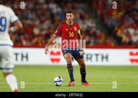 Grenade, Espagne. 12 septembre 2023. Rodri (ESP) football/football : Championnat d'Europe de l'UEFA 2024 Groupe de qualification A match entre l'Espagne 6-0 Cypeus à l'Estadio Municipal Nuevo Los Carmenes à Grenade, Espagne . Crédit : Mutsu Kawamori/AFLO/Alamy Live News Banque D'Images