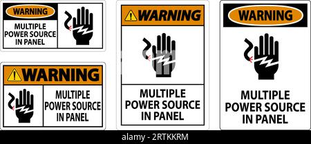 Panneau d'avertissement plusieurs sources d'alimentation dans le panneau Illustration de Vecteur