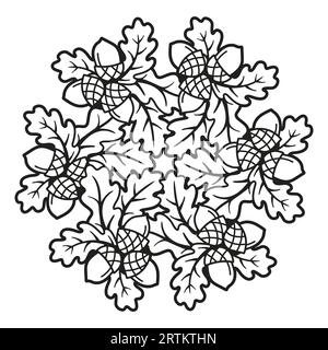 Couronne de feuilles de chêne Illustration de Vecteur