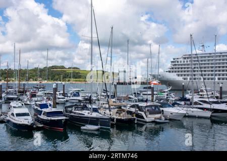 Port de Falmouth, août 2023. Cornwall, Angleterre, Royaume-Uni. Banque D'Images