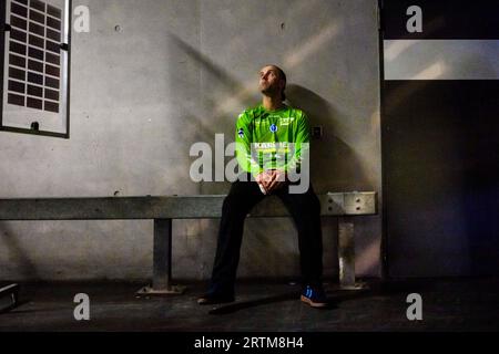 Stuttgart, Allemagne. 01 septembre 2023. Handball : Bundesliga, TVB Stuttgart - Füchse Berlin, Porsche Arena. Le gardien de Stuttgart Silvio Heinevetter avant le match. Crédit : Tom Weller/dpa/Alamy Live News Banque D'Images