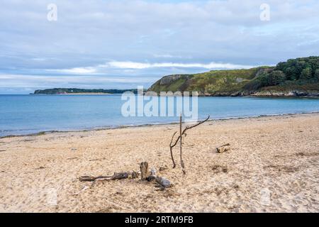 Penally Beach, près de Tenby, Pembrokeshire, West Wales Banque D'Images