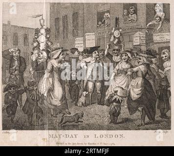 May Day in London, gravure de William Blake, 1784 Banque D'Images