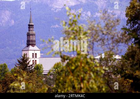 Église baroque de Saint-Gervais dans les Alpes françaises. Saint-Gervais Mont-blanc. France. Banque D'Images