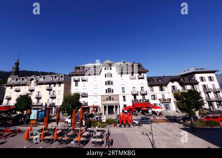 Village de Saint Gervais Mont-blanc dans les Alpes françaises. Saint Gervais Mont-blanc. France. Banque D'Images