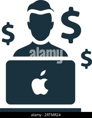 Icône freelance. Signe simple monochrome de la collection freelance. Icône Freelancer pour logo, modèles, conception Web et infographie. Illustration de Vecteur