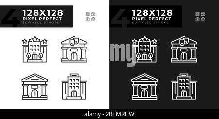 Jeu d'icônes de bâtiment modifiables Illustration de Vecteur