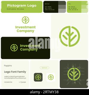 Logo d'entreprise de ligne verte de la société d'investissement Illustration de Vecteur