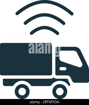 Icône Smart Logistics. Panneau simple monochrome de la collection logistique. Icône de logistique intelligente pour logo, modèles, conception web et infographie. Illustration de Vecteur