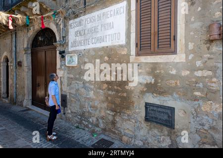 Gangi, uno dei borghi più belli d'Italia, Parco delle Madonie, Palerme, Sicile Banque D'Images