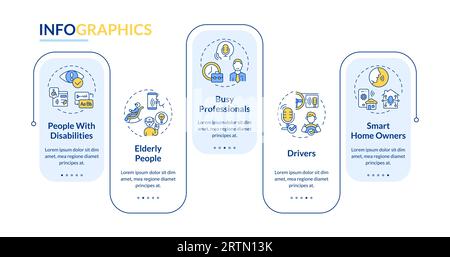 Disposition colorée de l'assistant vocal avec icônes linéaires Illustration de Vecteur