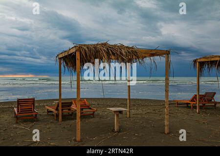Plage dans la lagune de Divjakë, Albanie Banque D'Images