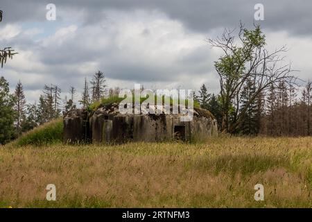 Casemate en béton de l'ère WW2 en République tchèque Banque D'Images