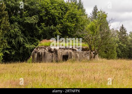 Casemate en béton de l'ère WW2 en République tchèque Banque D'Images