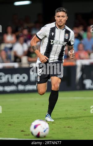 Région de Carthagène de Murcie Espagne 10 septembre 2023. Juanjo Narváez est le joueur colombien du Real Zaragoza lors du match FC Cartagena vs Real Zarago Banque D'Images