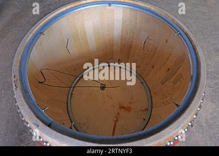 Structure interne du tambour d'instrument de percussion traditionnel chinois Banque D'Images