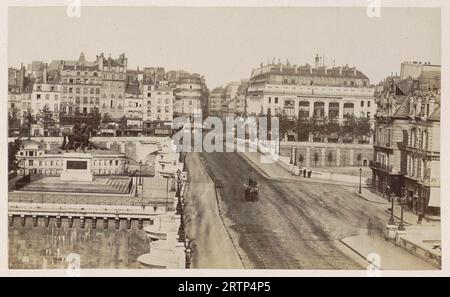 Pont neuf et bâtiments environnants à Paris, anonyme, 1878 - 1890 Banque D'Images