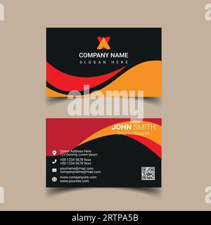 Conception professionnelle de carte de visite avec une couleur minimale. Compatible pour une utilisation professionnelle et personnelle ou commerciale. Illustration de Vecteur