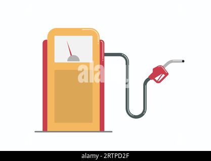 Illustration vectorielle de distributeur d'essence vintage. Illustration de conception plate Illustration de Vecteur