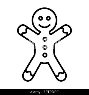 Contour simple de biscuit de pain d'épice en forme d'icône de vecteur d'homme Illustration de Vecteur