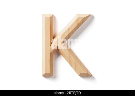 Lettres en bois. illustration 3d de l'alphabet en bois isolé sur fond blanc Banque D'Images