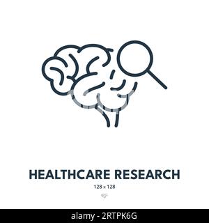 Icône recherche médicale. Diagnostic, maladie, Santé. Contour modifiable. Icône vecteur simple Illustration de Vecteur
