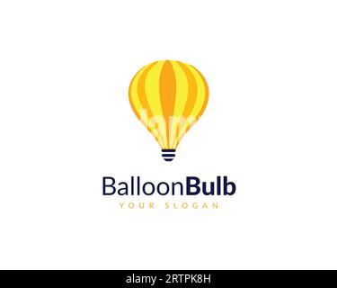 Modèle de conception d'illustration d'icône vectorielle de logo de bulle. Logotype de montgolfière. Icône du logo de l'ampoule du ballon Illustration de Vecteur