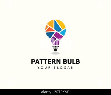 Modèle vectoriel de conception de logo d'ampoule colorée. Concept de logo Creative Idea. Icône de logo coloré d'ampoule de motif Illustration de Vecteur