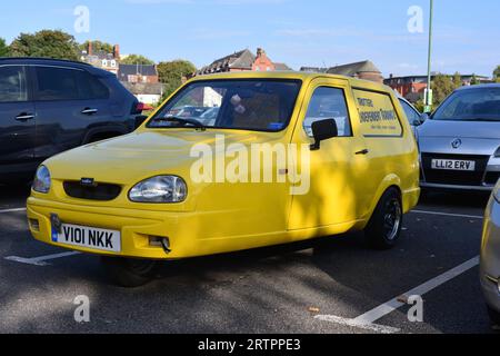 Reliant Robin comme on le voit dans la sitcom populaire 'Only Fools and Horsess'. Banque D'Images