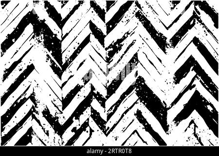 Motif nuancier sans couture tissé à chevrons grunge. Texture affligée de tissu à tisser. Illustration vectorielle de demi-teinte abstraite. Illustration de Vecteur